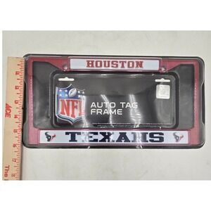 Houston Texans NFL Auto Tag Frame Rico Industries Red Black License Plate Holder